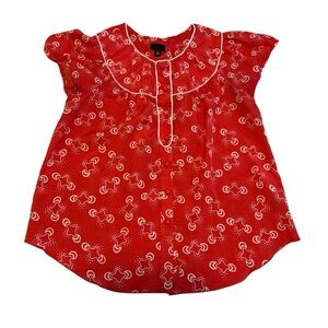 ANNA SUI for Target Red Star Babydoll Blouse Size Small
